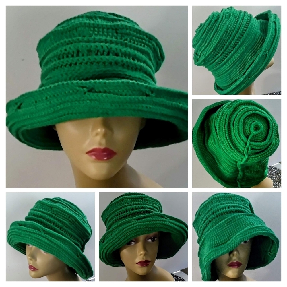 NWT Artisanal Couture Versatile Cotton Free Style Crochet Fedora